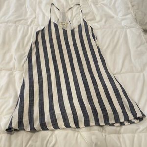 White and blue striped skater dress. Racer back.